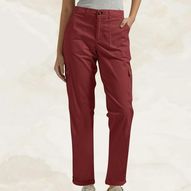 Pantalon Cargo Femme Décontracté Extensible Taille Élastique devant Plat Jambe Droite Pantalon Long Ourlet Pantalon de Travail Pantalon Floral pour Femme Décontracté Mode Décontractée Pantalon de Survêtement Femme Grande Taille Décontracté