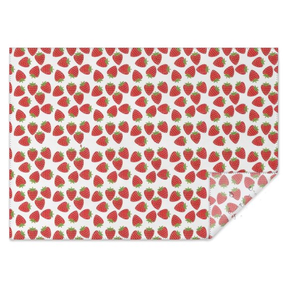 Red Strawberry Plants White Pattern Rectangle Tablecloth 60"x84",Waterproof Polyester Rectangle Table Cloth, Wipeable Spillproof Polyester Tablecloth for Dining, Camping, Indoor and Outdoor