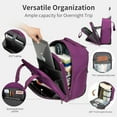 thumbnail image 4 of TIAWOLT Underseat Carry on Luggage with Wheels,16-inch Airline Approved Personal Item Stylish Softside Underseater Suitcases with Wet/Dry Pockets,Overnight Rolling Carry-on Bag for Short Trip, Purple, 4 of 10
