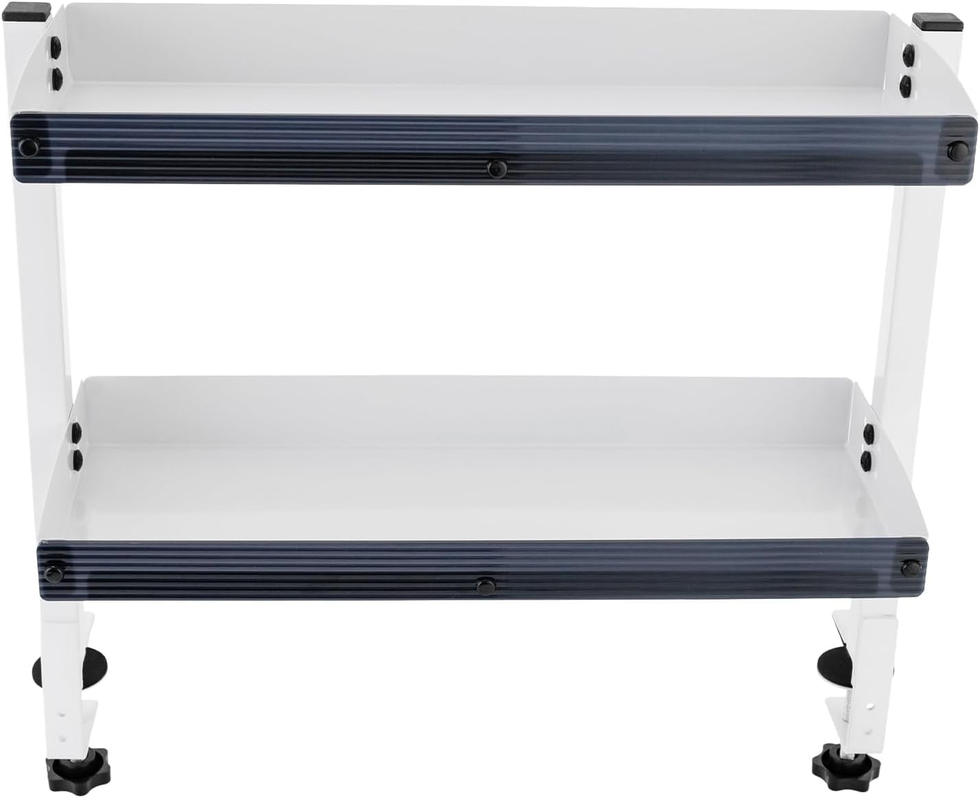 Clamp-on Desk Shelf, 2-Tier Carbon Steel Plastic Panel Clip-on Desk Organizer, Office Modern Countertop Shelf, Bedroom Living Room Thickness 1.7in Clamp-on Desk Shelf (White) MK3131-A1