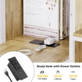 thumbnail image 5 of Advwin Full Over Twin Bunk Bed with Desk, Stairs, LED Light & Charging Station, L-Shaped Metal Loft Bed with Storage Shelves & Drawers, 5 of 11