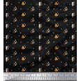 thumbnail image 1 of Soimoi Black Poly Georgette Fabric Tree Christmas Printed Fabric 1 Yard 42 Inch Wide, 1 of 3