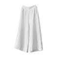 thumbnail image 3 of Womens Plus Size Pants Solid High Elastic Waist Wide Leg Trousers Loose Versatile Casual Pants for Women White XXXL, 3 of 7