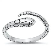 All in Stock Sterling Silver Adjustable Wild Snake Ring Size 6