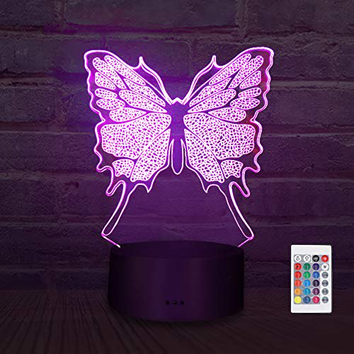Download Yaliu Kids 3d Butterfly Night Lights Bedside Lamp 7 Colors 16 Colors Change Remote Control Optical Illusion Lamps Toys Gifts Home Decoration For Girls Wife Women Walmart Com Walmart Com
