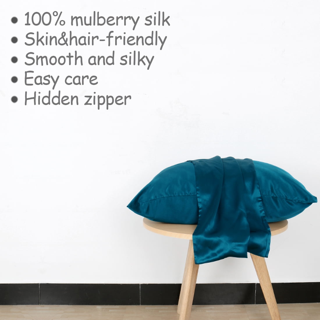 Unique Bargains 100% Mulberry Silk Pillowcase Set of 2, Queen Size