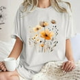 thumbnail image 2 of Casual Tops for Women Fashion Cute Flower Printing T Shirt Loose Crew Neck Short Sleeve Graphic Top Blouses Lightweight Comfy Leisure T-Shirts 2024 Ladies Summer Tops, 2 of 7