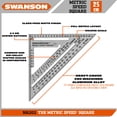 thumbnail image 3 of Swanson Tool Co 25cm Aluminum Metric Speed Square with Blue Book and English/Spanish/French Card, Model NA202, 3 of 8