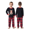 thumbnail image 4 of Family Christmas Pajamas Matching Sets Elk Print Long Sleeve Shirt and Plaid Pants Set Loungewear Soft Sleepwear, 4 of 7