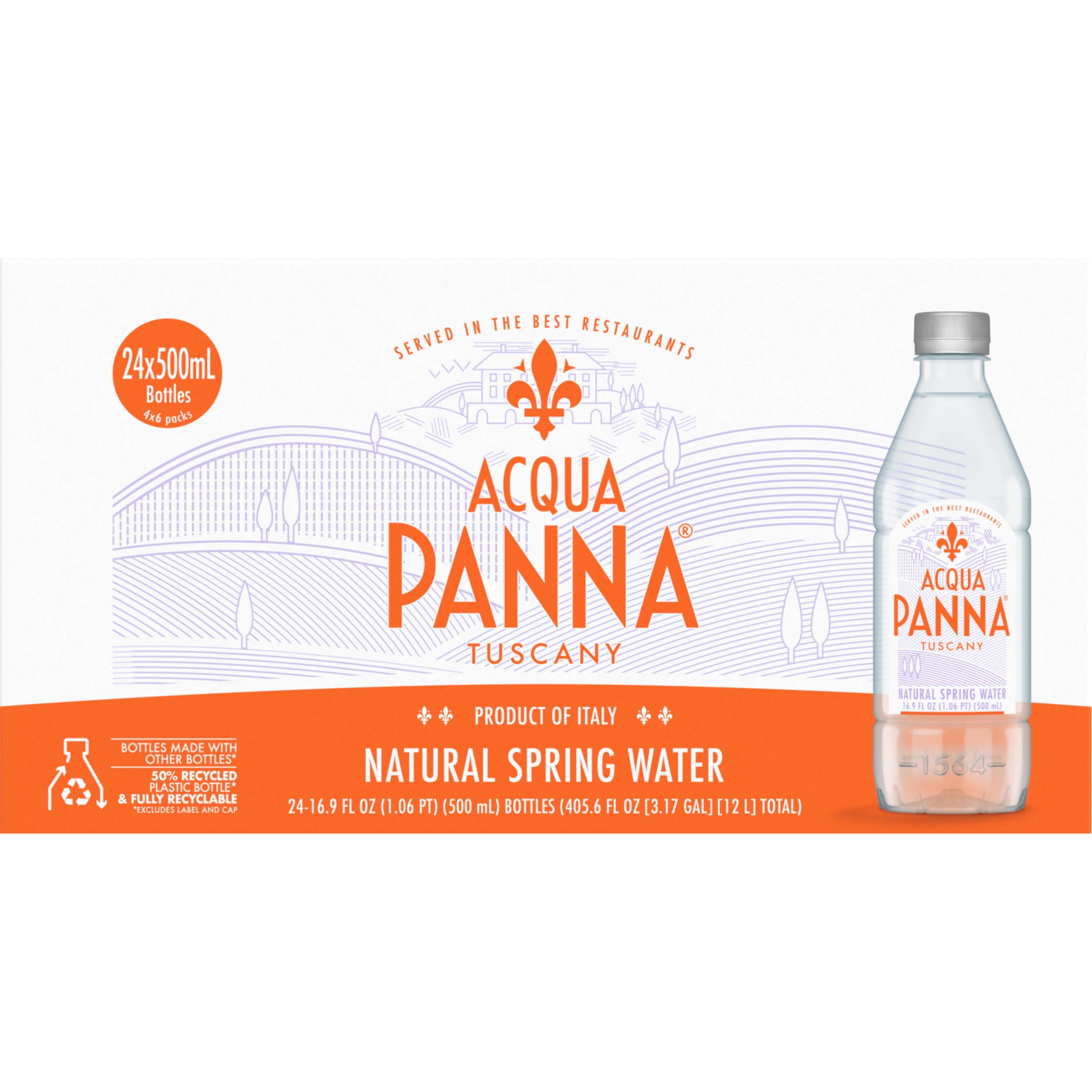 Acqua Panna Natural Mineral Water smooth taste toscana, 405.6 fl oz