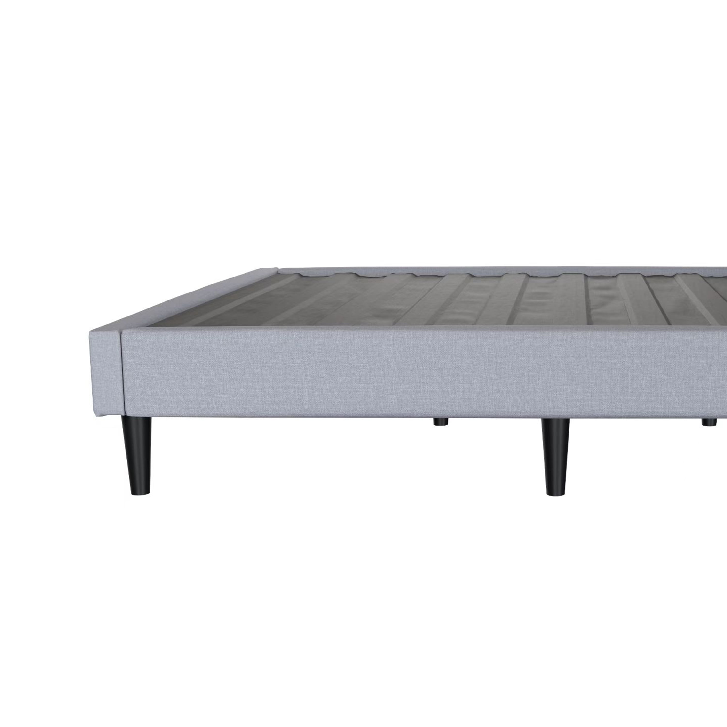 Twin Contemporary Grey Upholstered Platform Bed