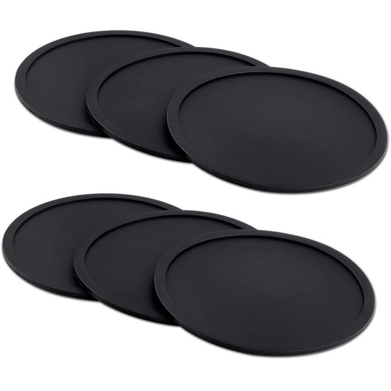 6 Pack Silicone Coasters for Drinks Black Coaster No Slip Drink Coaster for Coffee Table Outdoor Desk Perfect Coasters for Tabletop Protection