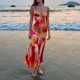 thumbnail image 3 of Vestido largo casual estampado Estilo elegante Vestido ajustado para mujer Traje de vacaciones sexy FLhrweasw Nuevo, 3 of 9