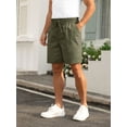 thumbnail image 4 of Iceglad Mens Cotton Linen Shorts Stretch Summer Beach Shorts Casual Drawstring 7inch Inseam Shorts, 4 of 9