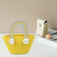 thumbnail image 6 of ZhyrZng Woven Basket with Rainbow Handle Portable Storage Basket,Lightweight Women Holiday Bag Portable Summer Handbag,for Kids, Cute Bunny Gift Basket for Baby Decorations Party Supplies,Yellow, 6 of 6