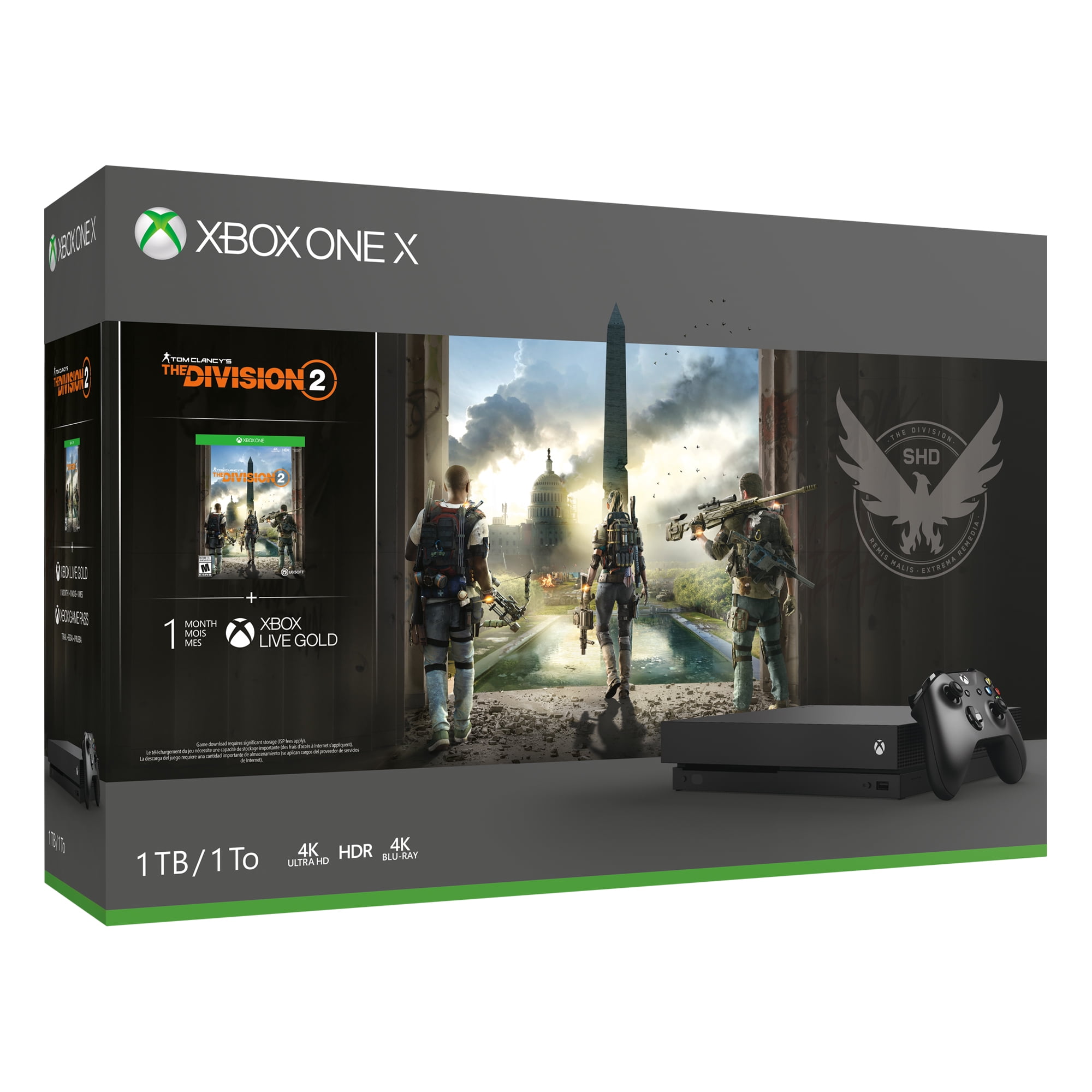 Duty Apply Month Microsoft Xbox One X 1TB Division 2 Bundle, Black, CYV-00255 - Walmart.com