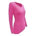 thumbnail image 3 of WOMENS LONG SLEEVE V-NECK T SHIRT WITH SUPER-SOFT STRETCH FABRIC, 3 of 5