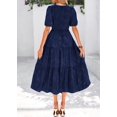thumbnail image 2 of Vestido KIRUNDO para mujer, estilo A, estampado floral, midi, fruncido, 2 of 7