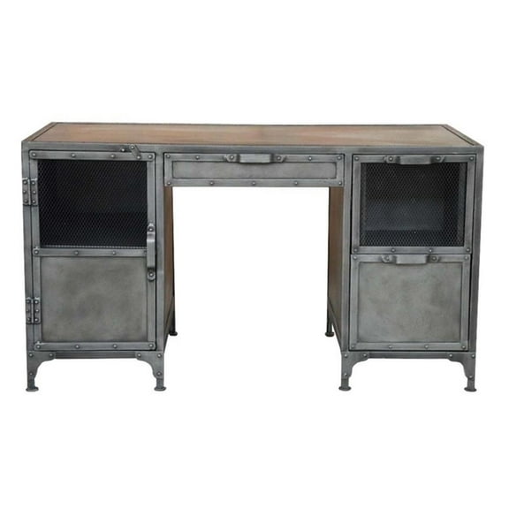 Sheridan Metal Desk with 3 Drawers and 1 Door in Gray