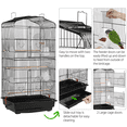 thumbnail image 3 of Yaheetech 41'' H Open Top Metal Bird Cage with Four Feeders, Black, 3 of 10