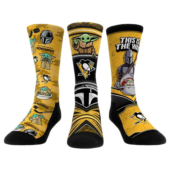 Unisex Rock Em Socks Pittsburgh Penguins The Mandalorian 3-Pack Crew Socks