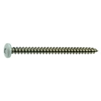 #10 x 2-1/2" White Painted 18-8 Stainless Steel Phillips Pan Head Sheet Metal Screws SMSPSS-675