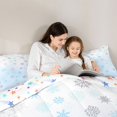thumbnail image 5 of Homewish Teens Xmas Snowflake Queen Comforter Set, Blue Cartoon Snow Bedding Sets, Merry Christmas Reversible Bedding Comforter Set, Super Cozy Room Decor, 3-Piece, 5 of 8