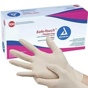 Dynarex Safe-Touch Powder-Free Latex Gloves, Medium, Box/100, 10 Pack