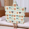 thumbnail image 5 of Lovely Dog Breeds Hooded Bath Towel，50"x30" for Ages 3 To 12 Kids, Quick Dry Lightweight Soft Microfiber Hood Beach Towel Cover Up for Kids, 5 of 7
