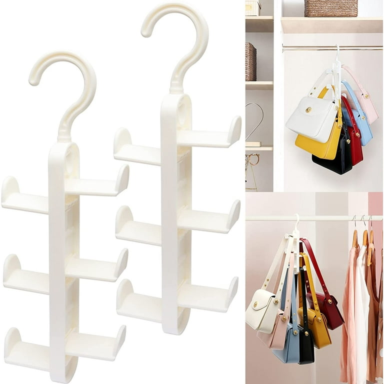 3PCS Purse Handbag Hangers Holder Plastic Space Saving Hangers Closet  Organization Bags Storage for Purses Handbags Backpacks Tank Tops Belts 