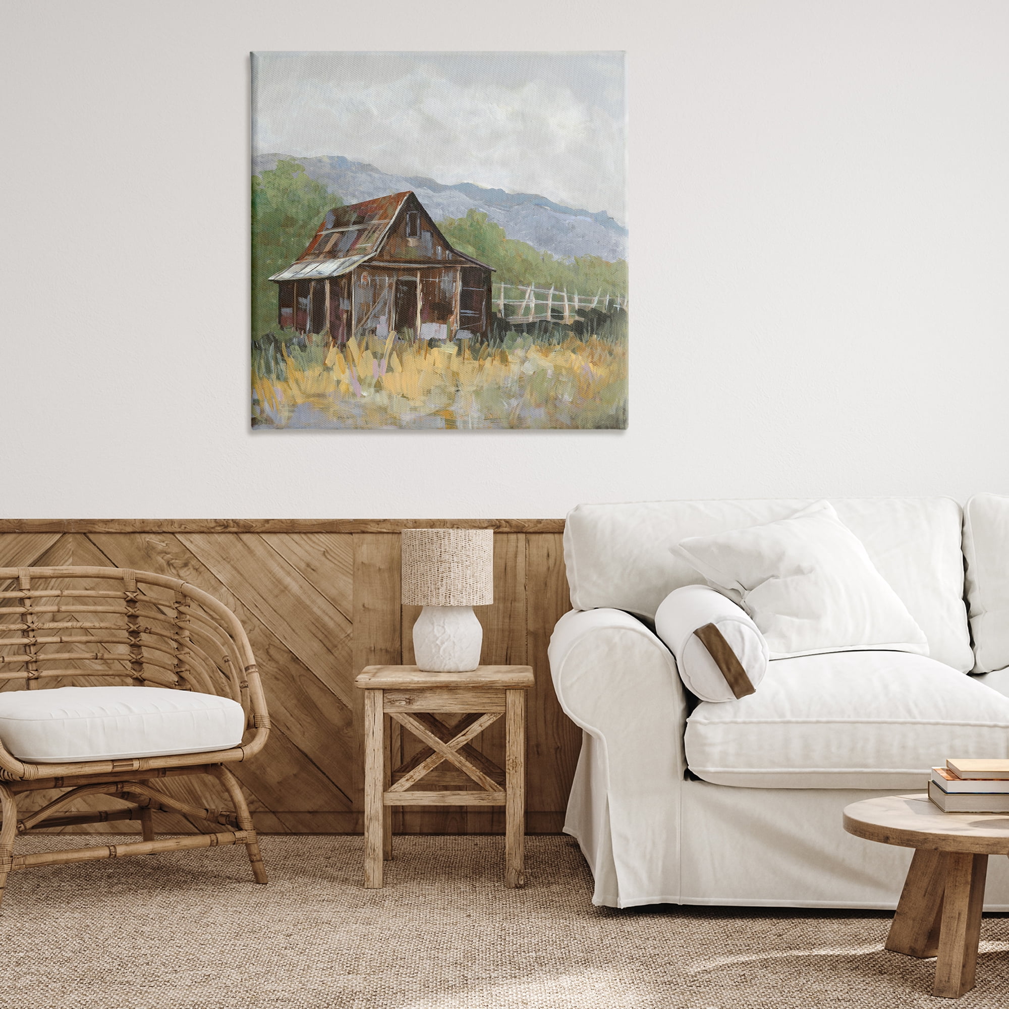 Stupell Industries Rustic Rural Lodge Landscape & Nature Painting Wrapped Canvas Art Print Wall Art, 36 x 36