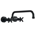 thumbnail image 2 of Matte Black Kitchen Faucet Wall Mount Commercial Sink Faucet Dual Handle Mixer Swivel Spout, 2 of 11
