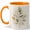 Orange, variant on Gold Botanical Leaf Coffee Mug, Minimal Nature Mug, Plant Lover Birthday Christmas Gift, Sage Green Gold Foil Leaf Branch Art, 11 oz White Ceramic Coffee Cup Gift for Tea Lover