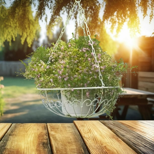 Cesta colgando contenedor de plantas de macetas, planta de adorno moderno soporte colgante, canasta de flores para patio,