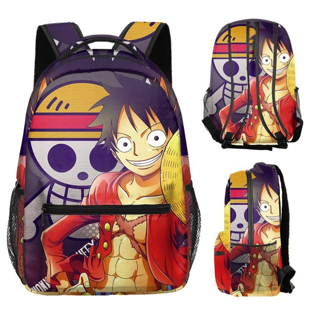 Vlemua One Piece Backpack, Back to School Gifts, 17" One Piece Cartoon Students Backpack for Game Fans, Graduation Gifts for Students and Fans