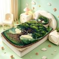thumbnail image 4 of Homewish Vintage Nature Tree Twin Sheets,Mountain Landscape Bedding,Green Cream,3 Pieces,1 Flat Sheet,1 Fitted Sheet and 1 Pillowcase, 4 of 6