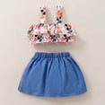 thumbnail image 6 of Fesfesfes Toddler Kids Baby Girls Summer Dress Floral Sling Top Mini Skirt Clothes Suit, 6 of 8