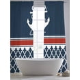 thumbnail image 5 of Navy Blue Coastal Sheer Curtains 96 Inch Length 2 Panels for Living Room, Nautical Ocean Sea Anchor Abstract Art Voile Kitchen Curtain Set, Luxury Privacy Drapes Window Treatment for Bedroom, 5 of 7