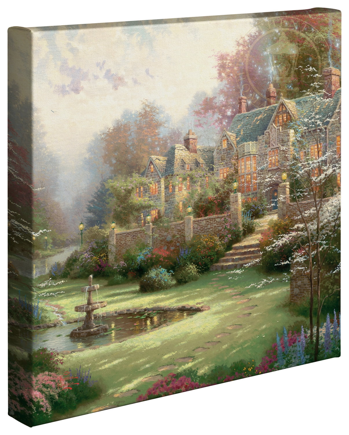 Thomas Kinkade Gardens Beyond Spring Gate 14"x14" Gallery Wrapped