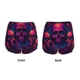 thumbnail image 3 of Salouo Purple-Red Skull Print Women's 2 in 1 Running Shorts Double-Layer Shorts Athletic Workout Gym Yoga Shorts Running Shorts for Women-Large, 3 of 7