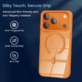 thumbnail image 3 of Entronix Magnetic Case Compatible with iPhone 17 Pro - Clear Back Cover Soft Matte Frame, Orange, 3 of 5