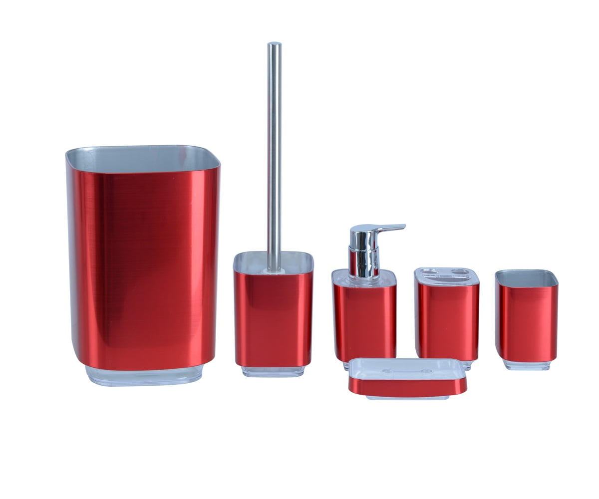 7 Piece Bathroom Accessory Set Regency Red - Walmart.com