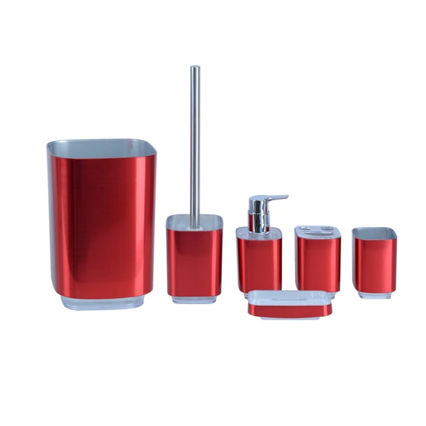 7 Piece Bathroom Accessory Set Regency Red - Walmart.com