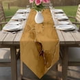 thumbnail image 6 of Yellow Marble Texture Table Runner Linen Burlap Table Runner 70 Inches Long Country Ombre Fluid Aesthetic Dresser Scarves for Kitchen Island Coffee Dining Party Wedding Banquet Holiday Decor 13"x70", 6 of 8