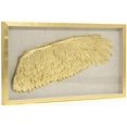 thumbnail image 2 of Wall Art Wing Right Golden Gold Glass Linen Wood Feather Velvet New Fram ZT-1991, 2 of 3