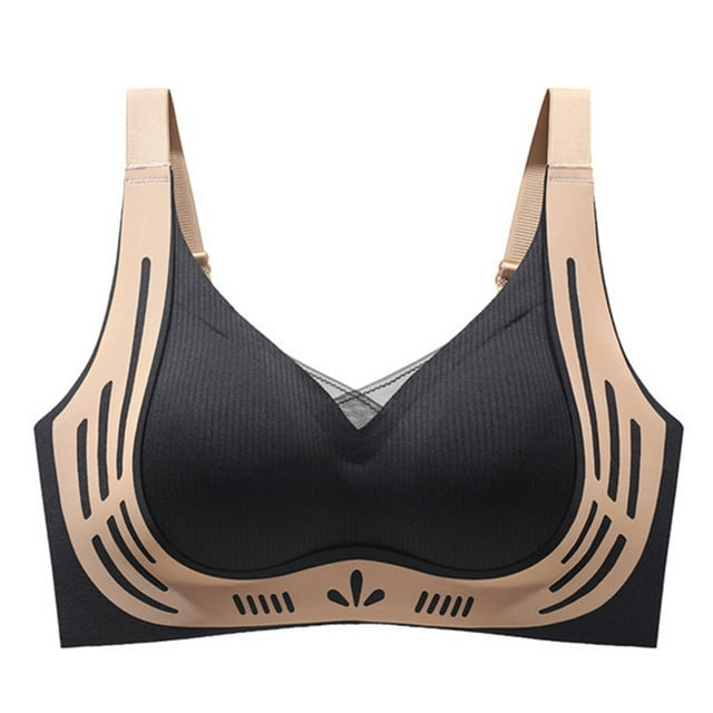 DPTALR Women Seamless Contrast Sponge Underwear Soft Support Comfortable Breathable Fixed Cup Bra
