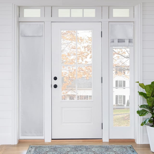 Cortinas RYB HOME con luz para puerta y ventana, 30 x 175 cm, blanco grisáceo