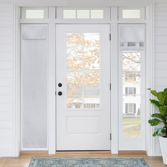 Cortinas RYB HOME con luz para puerta y ventana, 30 x 175 cm, blanco grisáceo