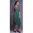 thumbnail image 3 of Bimba Rayon Slub Straight Kurti 3/4 Sleeve Printed Tunic Top Summer Clothing, 3 of 6