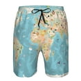 thumbnail image 3 of Fuzoiu World Map With Animals 1 Print Men's Beach Shorts,Men's Swim Trunks,Quick Dry Board Shorts with Pockets,Men's Bathing Suits for Surfing, Running, and Casual Wear-Large, 3 of 6